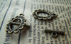 Accessories - Sunflower Toggle Clasps Fancy Oval Antique Bronze Buckle Fastener Set Of 20 A234