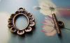 Accessories - Sunflower Toggle Clasps Fancy Oval Antique Bronze Buckle Fastener Set Of 20 A234