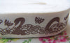 Accessories - Swan Ribbon Black Bird Print Cotton Ribbon Label String Set Of 5 Meters A2605