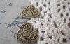 Accessories - Swirly Heart Antique Bronze Charms Flat Pendants 19x19mm Set Of 20 Pcs A3710