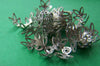 Accessories - Three Leaf Filigree Bead Caps Silvery Gray Nickel Tone Bead Caps 14mm Set Of 100 Pcs A2048