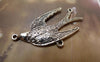 Accessories - Three Loops Bird Connector Antique Silver Swallow Dove Charms 20x39mm Set Of 10 Pcs A6190
