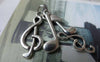 Accessories - Three Music Note Charms Antique Silver Treble Clef Pendants 36mm Set Of 10 Pcs A7845
