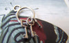 Accessories - Three Vintage Keys Keychain Antique Silver Keyring Charms 13x26mm Set Of 10 A1240