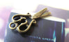 Accessories - Tiny Scissors Charms Antique Bronze Lovely Pendants 12x24mm Set Of 10 Pcs A1716