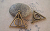 Accessories - Triangle Circle Geometric Pendant Antique Bronze Charms 31x32mm Set Of 10 Pcs A5289