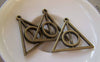 Accessories - Triangle Circle Geometric Pendant Antique Bronze Charms 31x32mm Set Of 10 Pcs A5289