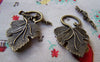 Accessories - Vine Leaf Toggle Clasps Antique Bronze End Clasps Findings Set Of 10 Pcs A219