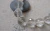 Accessories - White Faceted Glass Beads Crystal Disc Ball 14mm One Strand (25 Pcs) A7182
