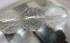 Accessories - White Faceted Glass Beads Crystal Disc Ball 14mm One Strand (25 Pcs) A7182