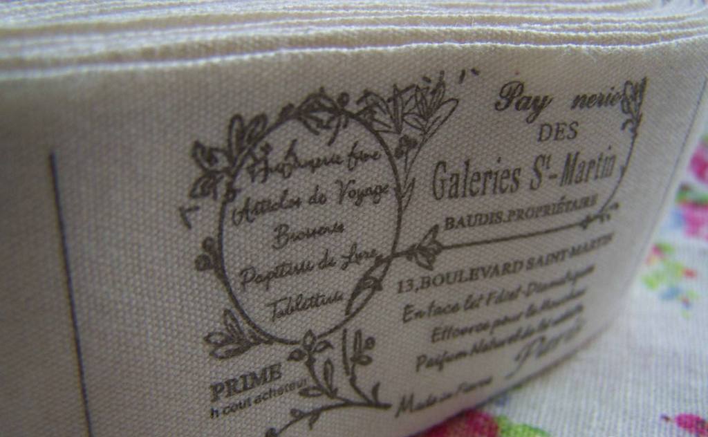 Accessories - Wide French Pattern Print Cotton Ribbon Label String Set Of 5.46 Yards (5 Meters) A2626