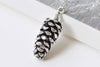 Antique Silver 3D Large Pinecones Charm Pendants Set of 4 A8425
