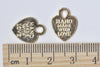 40 pcs Light Gold Heart Charms Double Sided 12x15mm A5460