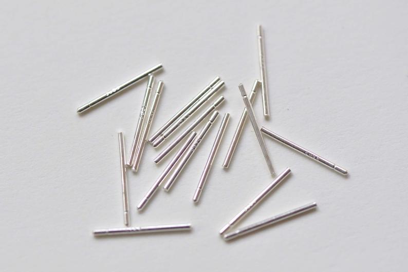 20 pcs Hypoallergenic Polished 925 Sterling Silver Earring Rod Sticks