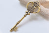Crown Key Pendants Antique Gold Charms Set of 5 A7810