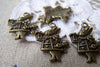 10 pcs Antique Bronze Rabbit Trumpeter Alice Wonderland Charms A3873