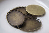 10 pcs Antique Bronze Pendant Tray Oval Base Bezel Settings