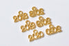 30 pcs Shiny Gold New Year 2018 2019 2020 Number Charms