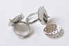 10 pcs Platinum Prong Ring Blank Bases 20mm Perforated Sieve Bezel A4932