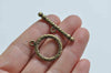10 sets Antique Bronze Dotted Toggle Clasps Closure A2287