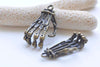 6 pcs Antique Bronze Skeleton Hand Charms Pendants A1150