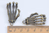6 pcs Antique Bronze Skeleton Hand Charms Pendants A1150