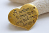 10 pcs Antique Gold First Love Mother Heart Connectors Charms A5401