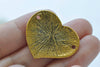 10 pcs Antique Gold First Love Mother Heart Connectors Charms A5401