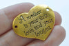 10 pcs Antique Gold First Love Mother Heart Connectors Charms A5401