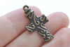 10 pcs Antique Bronze Cross Charms 14x27mm A8903
