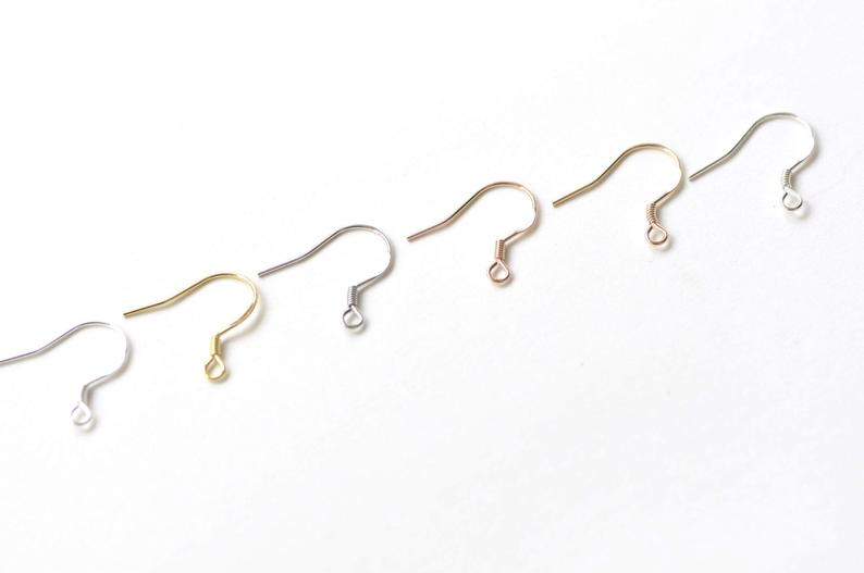 4 pcs (2 Pairs) 925 Sterling Silver Flat Coiled Earring Hook Earwires