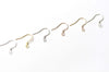4 pcs (2 Pairs) 925 Sterling Silver Flat Coiled Earring Hook Earwires