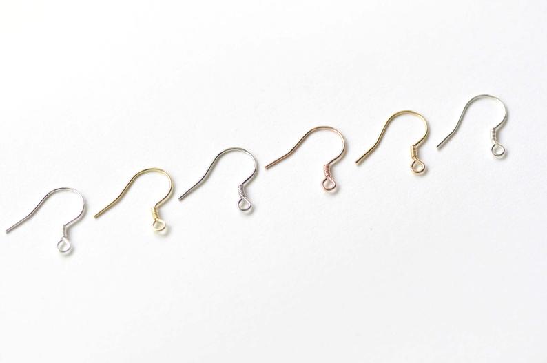 4 pcs (2 Pairs) 925 Sterling Silver Coiled Earring Hook Earwire