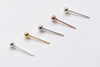 4 pcs (2 Pairs) 925 Sterling Silver Ball Earring Stud Post