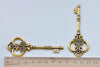 Crown Key Pendants Antique Gold Charms Set of 5 A7810
