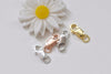 4 pcs 925 Sterling Silver Rectangle Parrot Lobster Clasps 8mm With Jump Ring