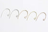 4 pcs (2 Pairs) 925 Sterling Silver Textured Earring Hook Earwires Findings