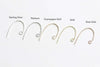4 pcs (2 Pairs) 925 Sterling Silver Textured Earring Hook Earwires Findings