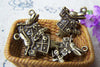 10 pcs Antique Bronze Rabbit Trumpeter Alice Wonderland Charms A3873