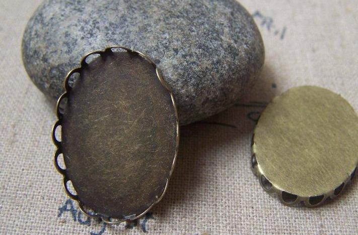 10 pcs Antique Bronze Pendant Tray Oval Base Bezel Settings