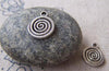 20 pcs Antique Silver Round Coiled Spiral Charms 16x16mm A4042