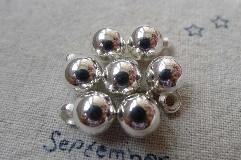 50 pcs Silver Plastic Ball Charms 8mm A6688