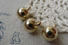 20 pcs Gold Plastic Ball Charms 12mm A6684