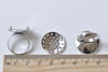 10 pcs Platinum Prong Ring Blank Bases 20mm Perforated Sieve Bezel A4932