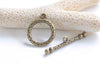 10 sets Antique Bronze Dotted Toggle Clasps Closure A2287