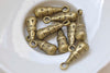 20 pcs Antique Bronze Textured Teardrop Charms Pendants 8x21mm A8127