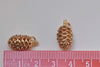 4 pcs Champagne Gold Plated Brass Acorns Pinecone Pendants Charms 8x10x19mm A5263