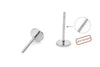 8 pcs 925 Sterling Silver Flat Pad Earring Stud Post Findings