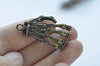 6 pcs Antique Bronze Skeleton Hand Charms Pendants A1150