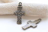 10 pcs Antique Bronze Cross Charms 14x27mm A8903